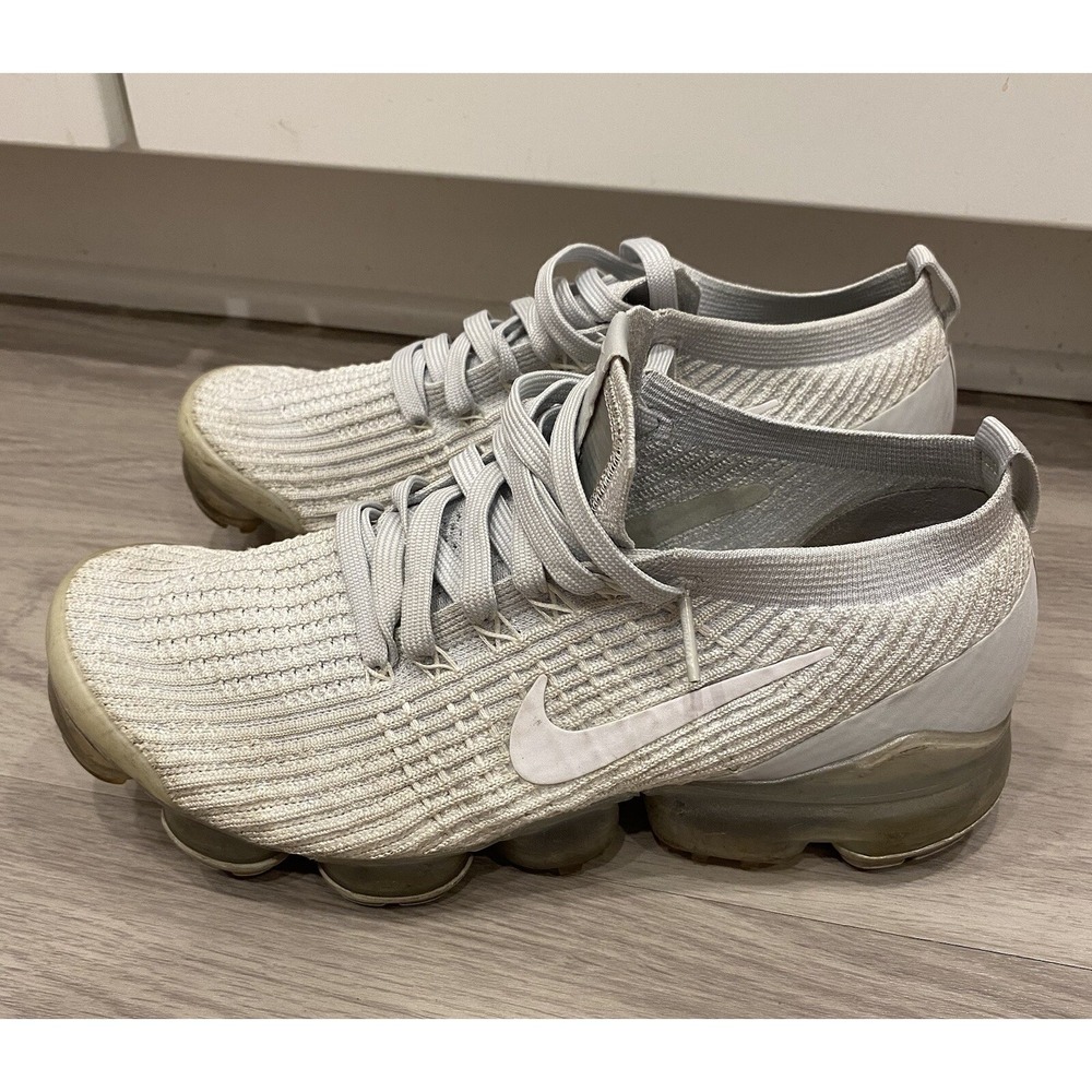 Size 8.5‎ - Nike Air VaporMax Flyknit 3 Pure Platinum Preowned No Box EUC
